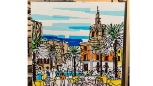 lienzo pintado a mano
